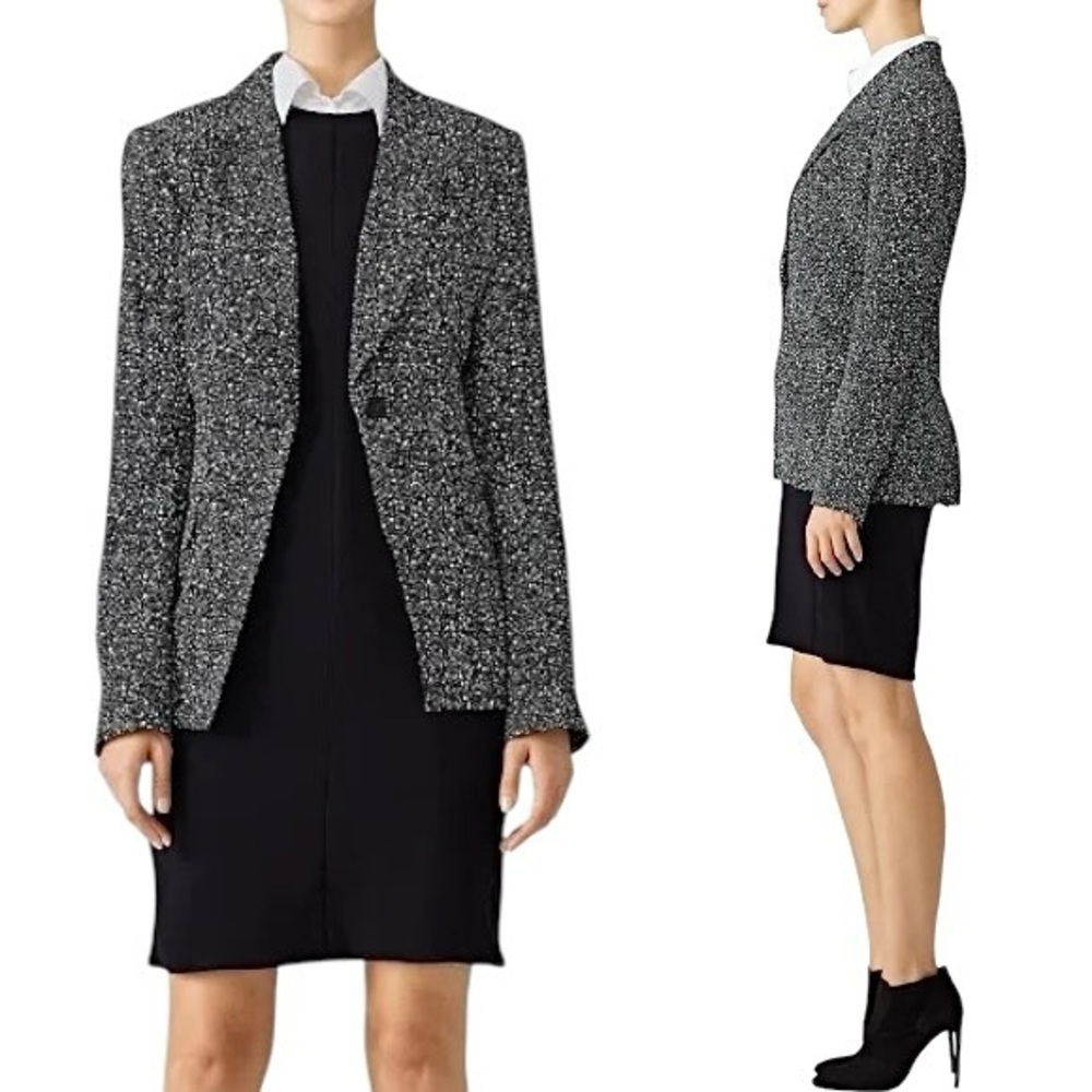 Diane Von Furstenberg Galaxy Crepe Blazer Jacket‎ Size 2 Stretch Designer Unique